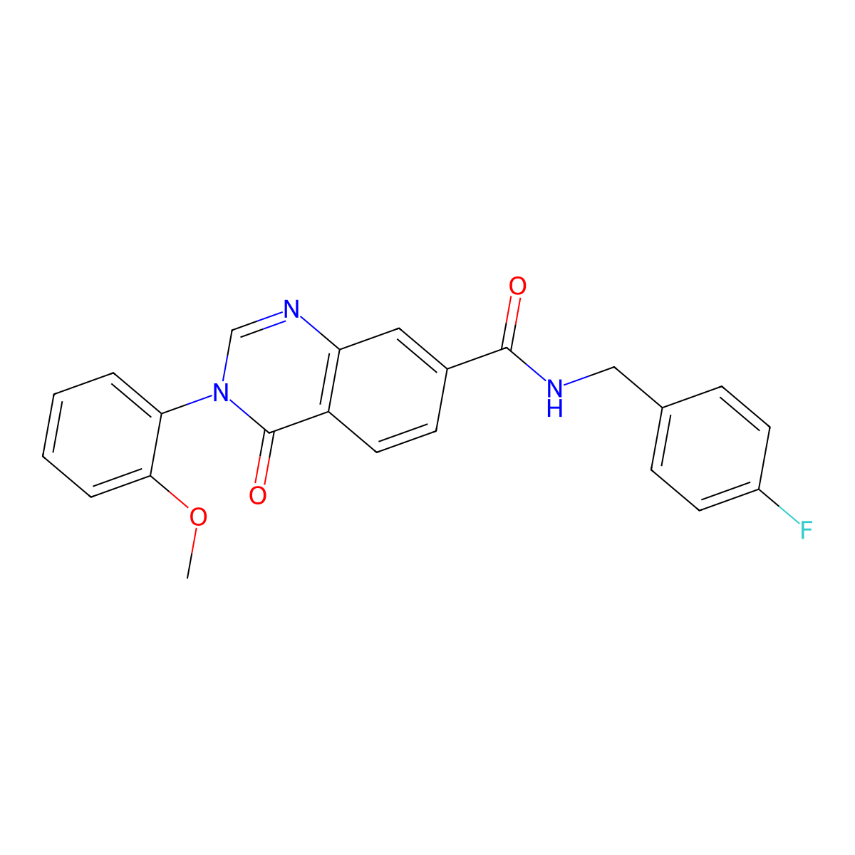N-(4-fluorobenzyl)-3-(2-methoxyphenyl)-4-oxo-3,4-dihydroquinazoline-7-carboxamide molecular structure, CAS 1144452-13-0