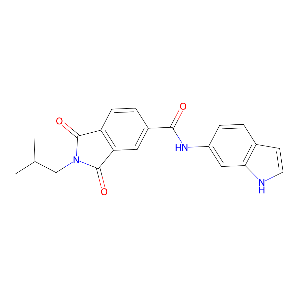 N-(1H-indol-6-yl)-2-(2-methylpropyl)-1,3-dioxo-2,3-dihydro-1H-isoindole-5-carboxamide molecular structure, CAS 1144452-16-3