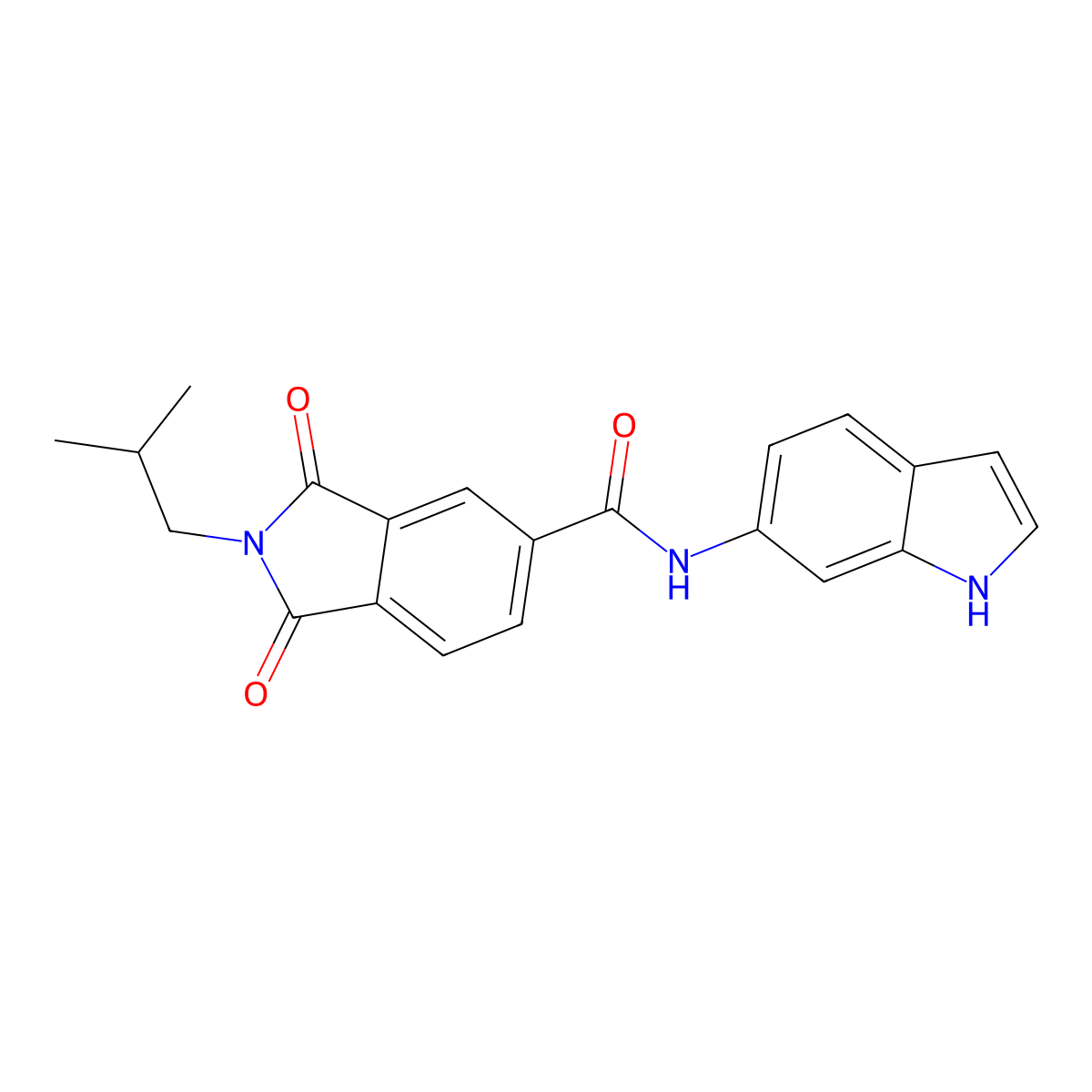 N-(1H-indol-6-yl)-2-(2-methylpropyl)-1,3-dioxo-2,3-dihydro-1H-isoindole-5-carboxamide molecular structure, CAS 1144452-16-3