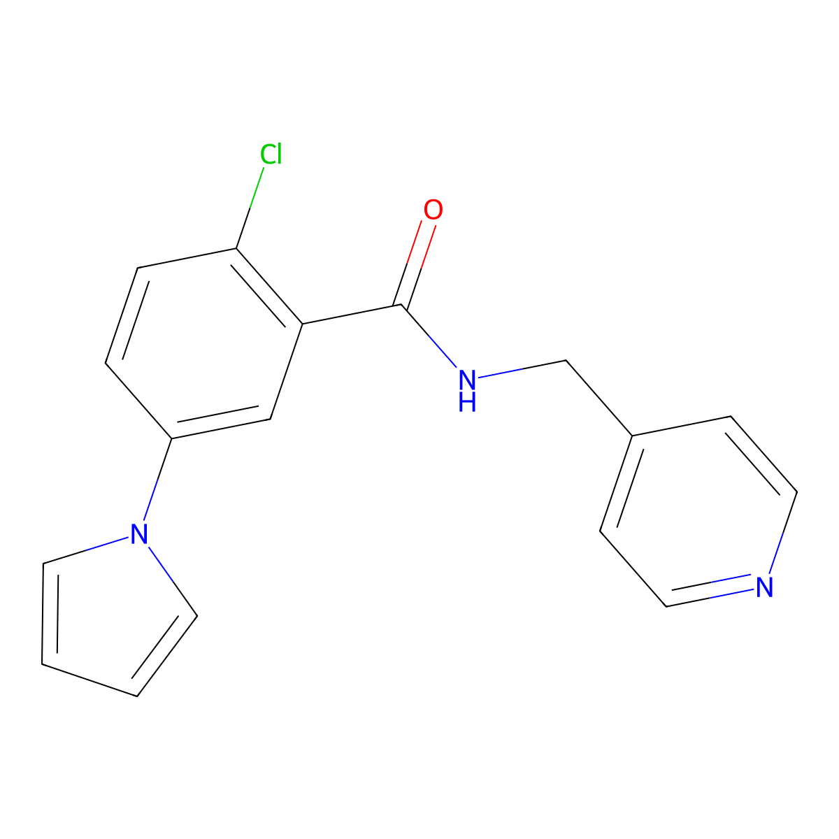 2-chloro-N-(4-pyridinylmethyl)-5-(1H-pyrrol-1-yl)benzamide molecular structure, CAS 1144452-26-5
