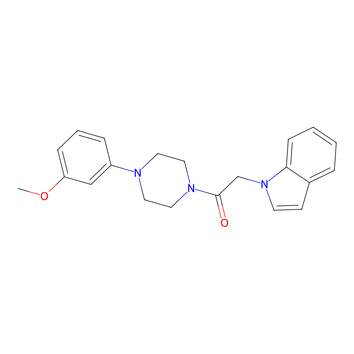 2-(1H-indol-1-yl)-1-(4-(3-methoxyphenyl)piperazin-1-yl)ethanone molecular structure, CAS 1144452-34-5