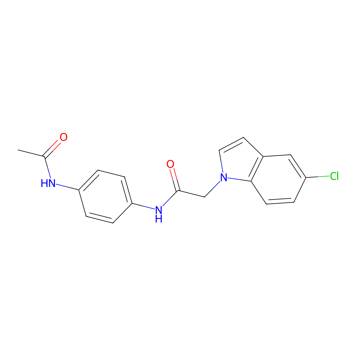 N-[4-(acetylamino)phenyl]-2-(5-chloro-1H-indol-1-yl)acetamide molecular structure, CAS 1144452-56-1