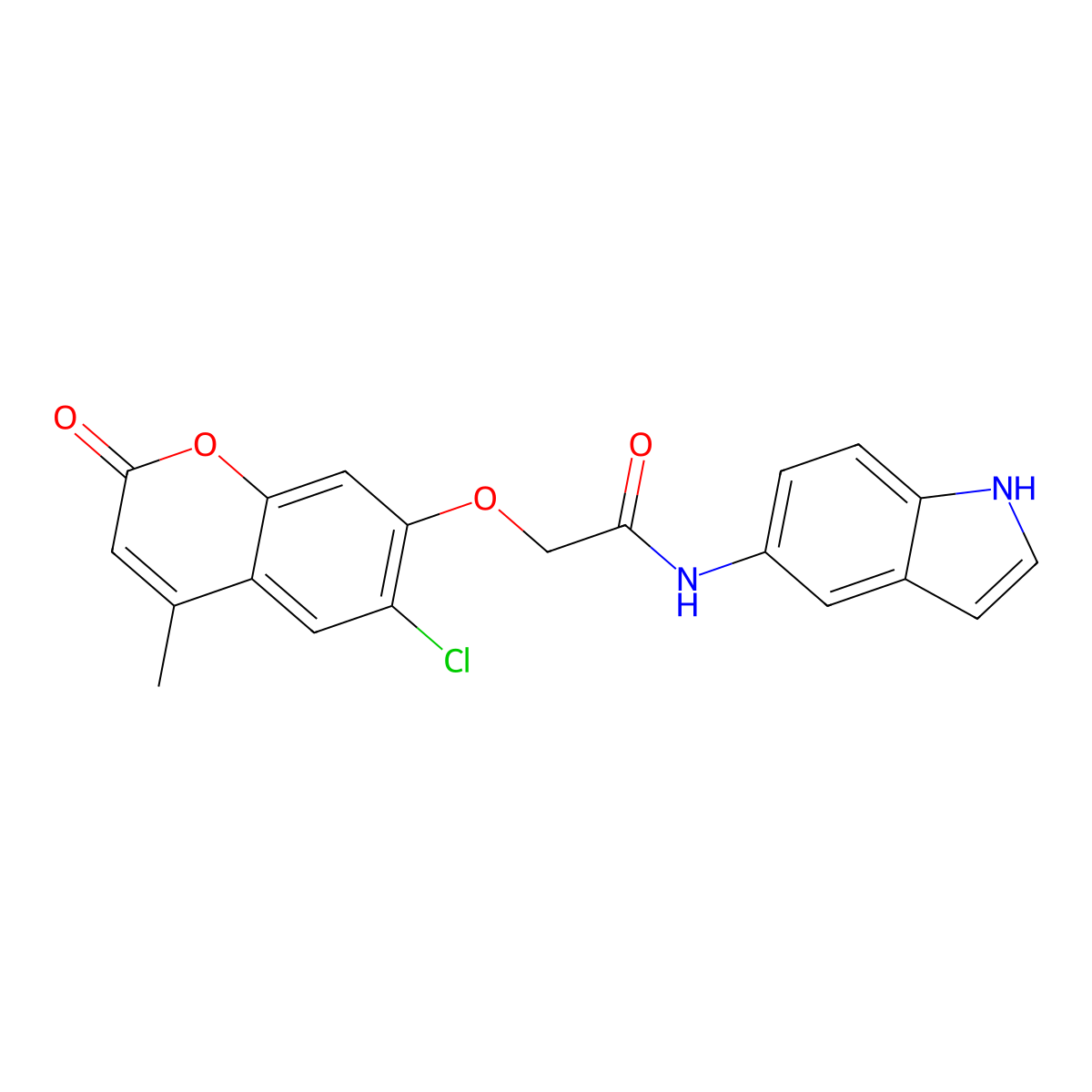 2-[(6-chloro-4-methyl-2-oxo-2H-chromen-7-yl)oxy]-N-(1H-indol-5-yl)acetamide molecular structure, CAS 1144452-71-0