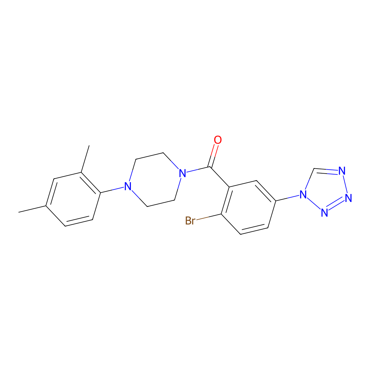 [2-bromo-5-(1H-tetrazol-1-yl)phenyl][4-(2,4-dimethylphenyl)piperazin-1-yl]methanone molecular structure, CAS 1144452-76-5