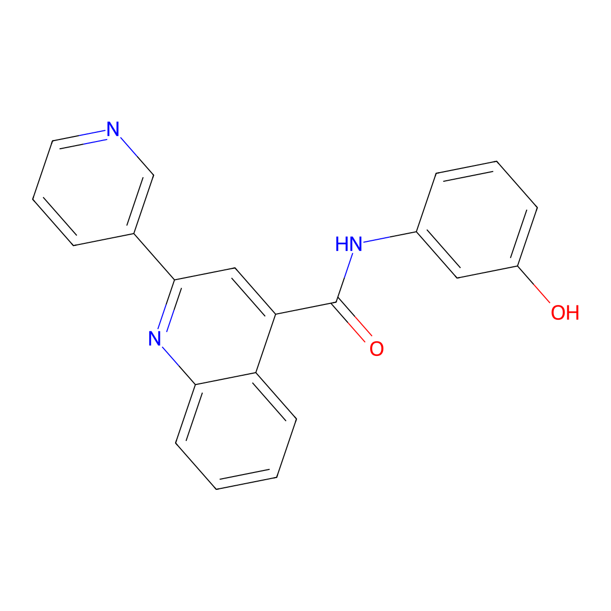 N-(3-hydroxyphenyl)-2-(pyridin-3-yl)quinoline-4-carboxamide molecular structure, CAS 1144452-87-8
