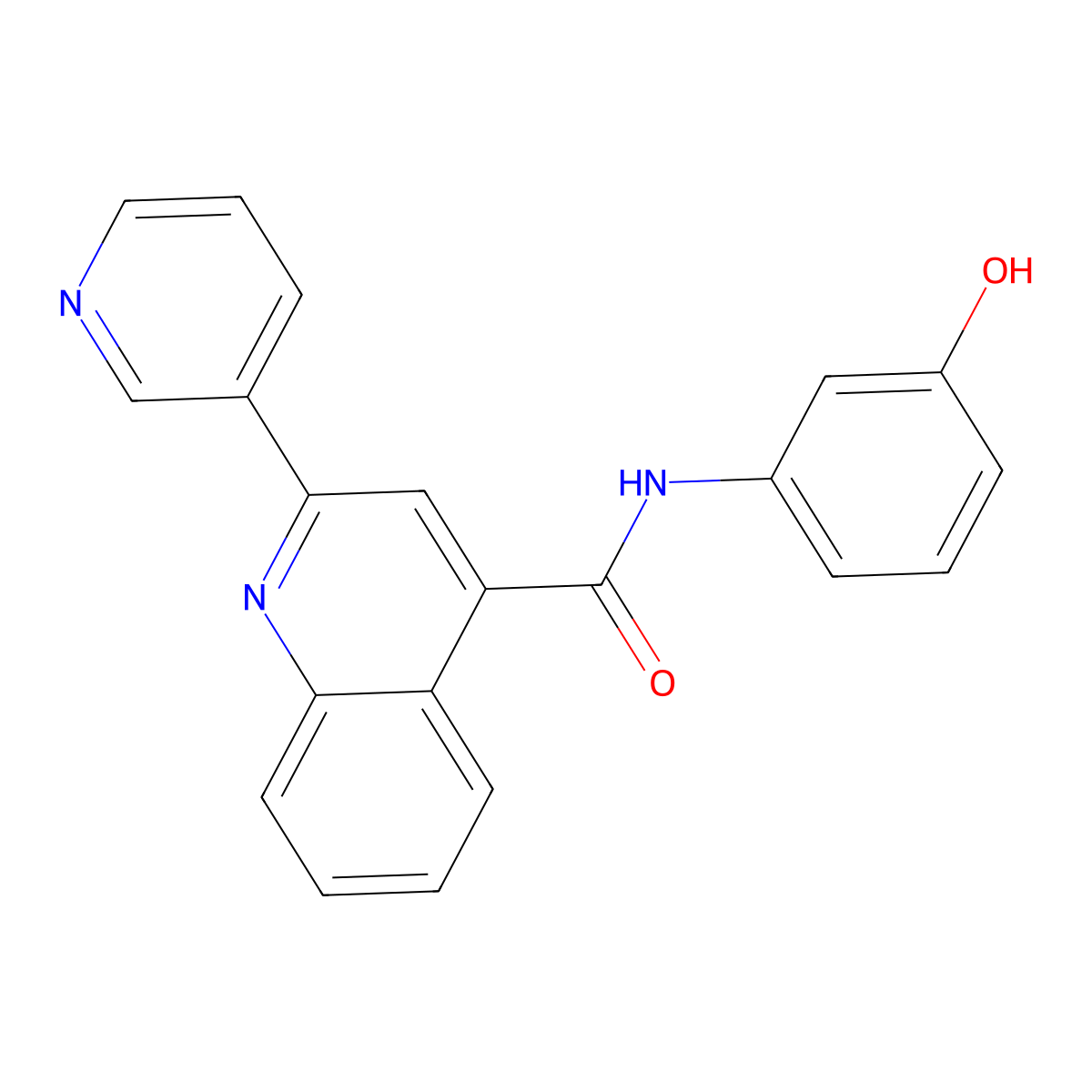 N-(3-hydroxyphenyl)-2-(pyridin-3-yl)quinoline-4-carboxamide molecular structure, CAS 1144452-87-8