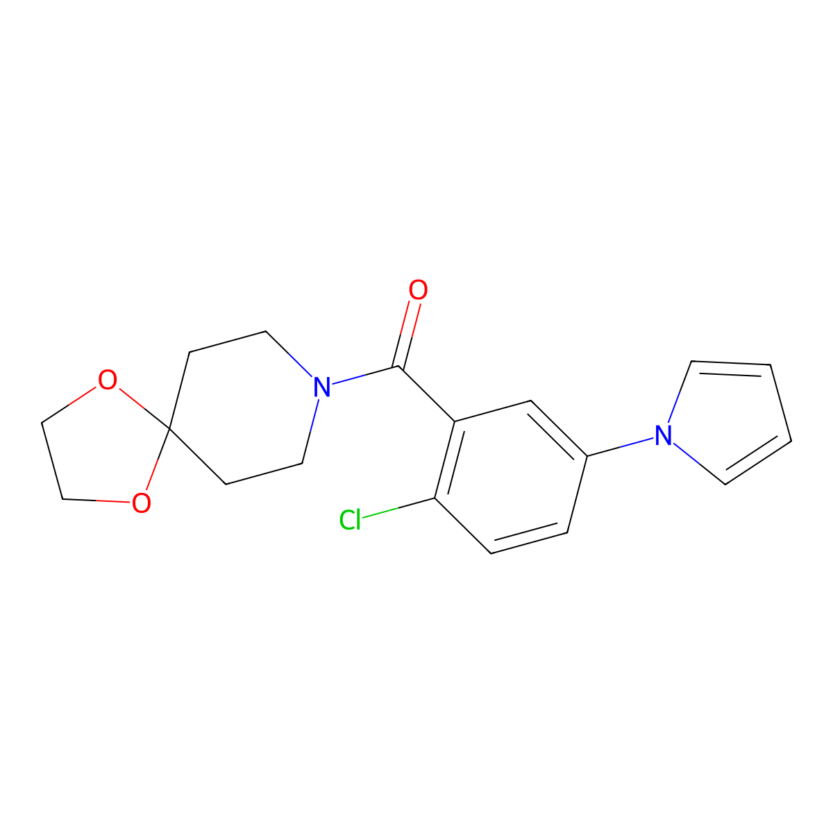 [2-chloro-5-(1H-pyrrol-1-yl)phenyl](1,4-dioxa-8-azaspiro[4.5]dec-8-yl)methanone molecular structure, CAS 1144452-88-9