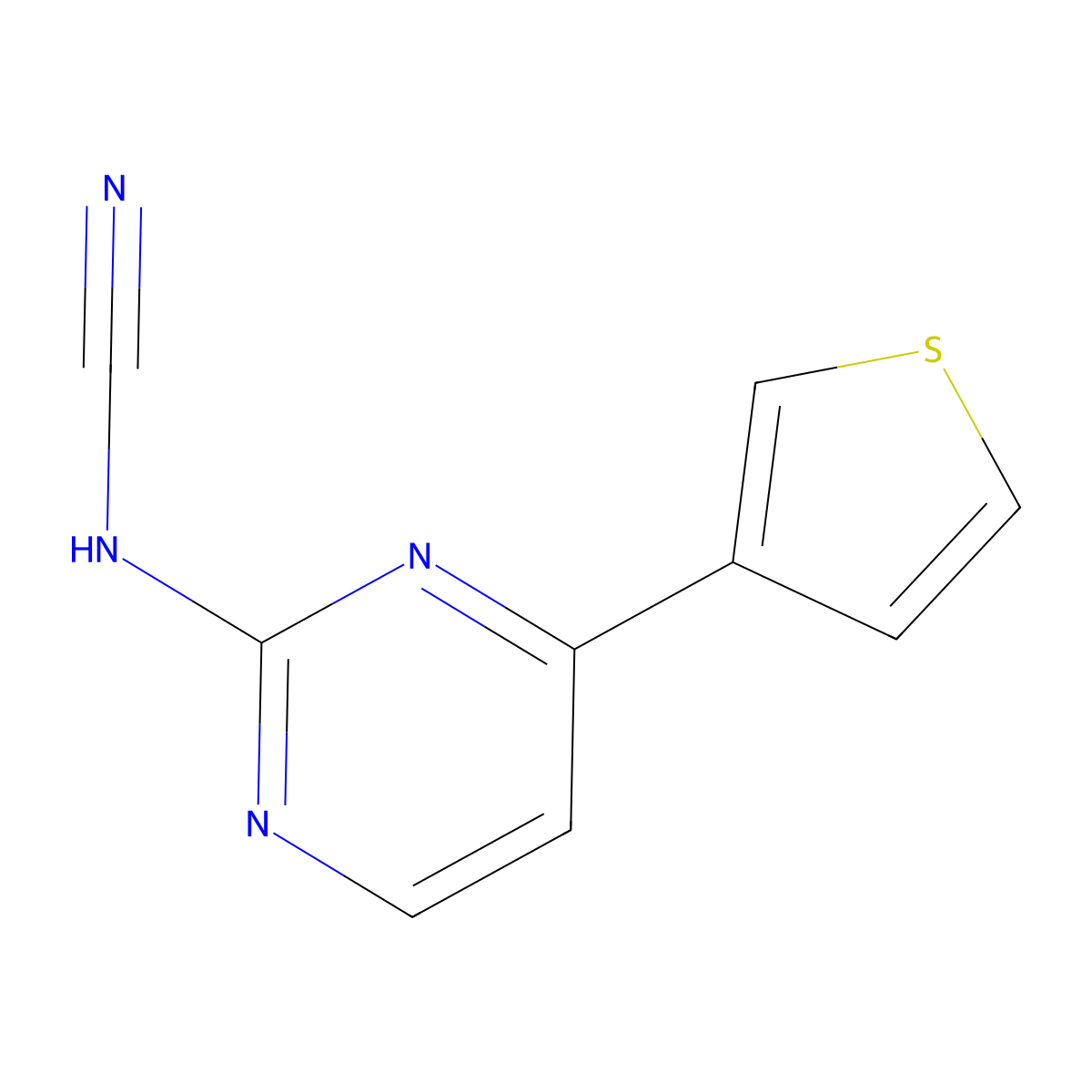 [4-(Thiophen-3-yl)pyrimidin-2-yl]cyanamide molecular structure, CAS 1144453-01-9