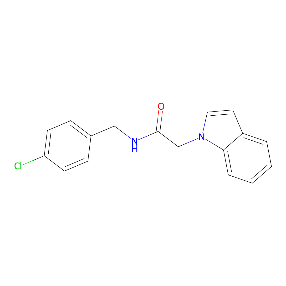 N-(4-chlorobenzyl)-2-(1H-indol-1-yl)acetamide molecular structure, CAS 1144453-05-3