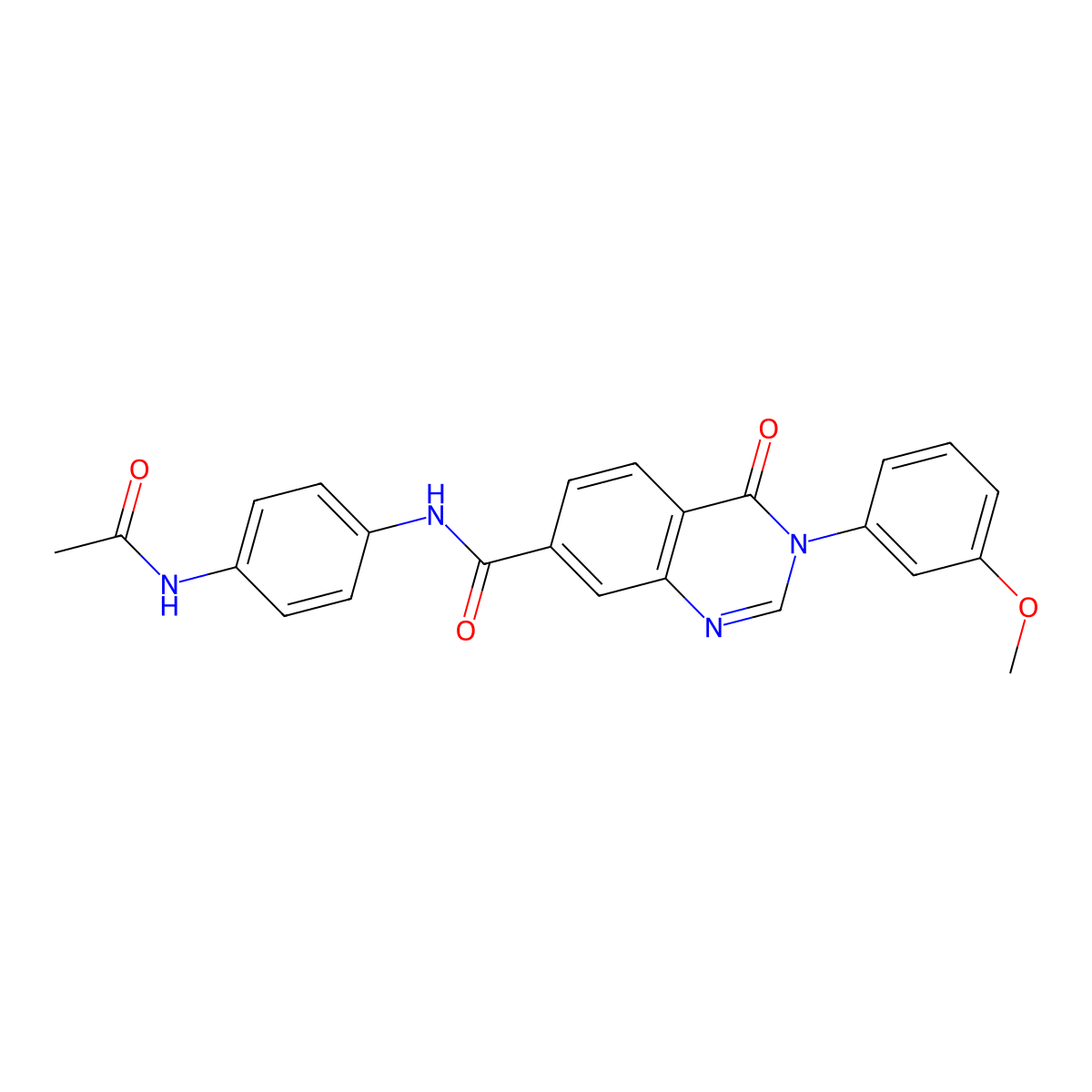 N-[4-(acetylamino)phenyl]-3-(3-methoxyphenyl)-4-oxo-3,4-dihydroquinazoline-7-carboxamide molecular structure, CAS 1144453-16-6