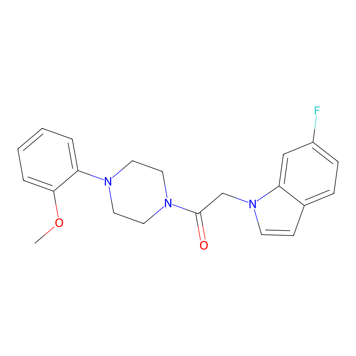2-(6-fluoro-1H-indol-1-yl)-1-[4-(2-methoxyphenyl)piperazin-1-yl]ethanone molecular structure, CAS 1144453-19-9