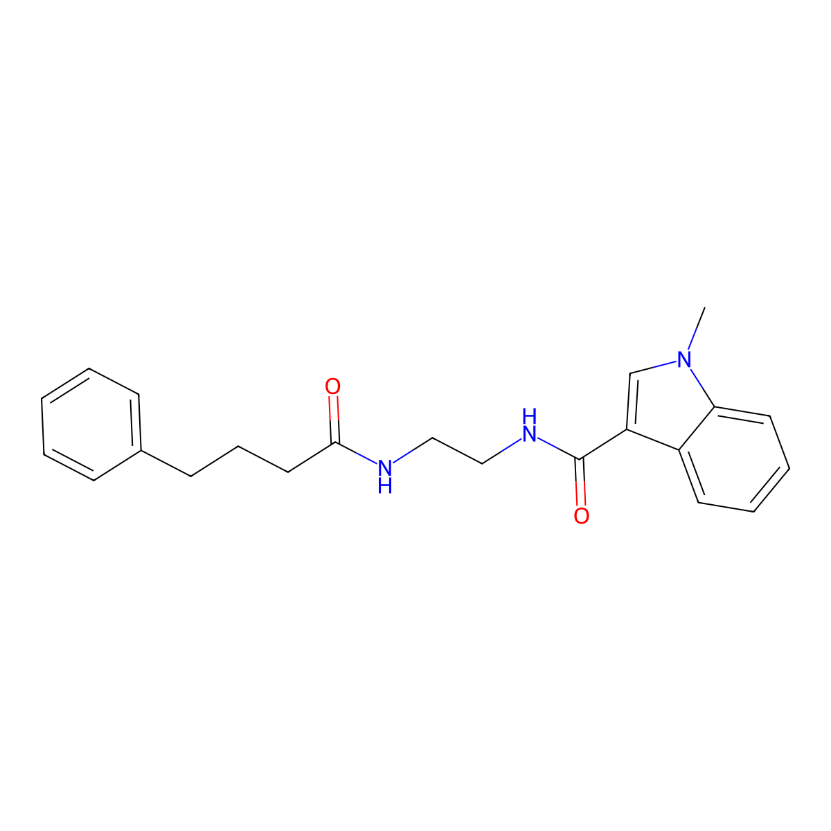 1-methyl-N-{2-[(4-phenylbutanoyl)amino]ethyl}-1H-indole-3-carboxamide molecular structure, CAS 1144453-24-6
