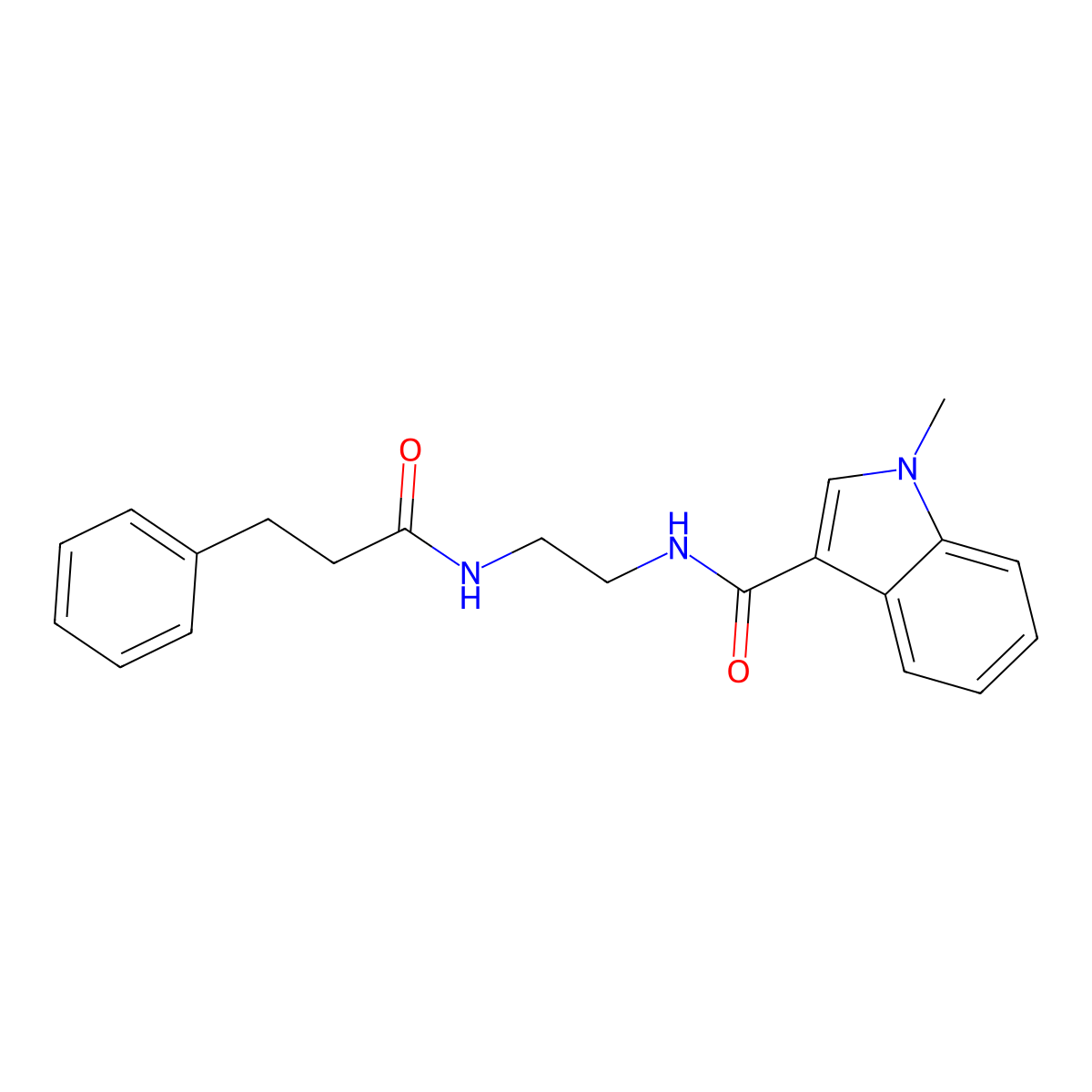 1-methyl-N-{2-[(3-phenylpropanoyl)amino]ethyl}-1H-indole-3-carboxamide molecular structure, CAS 1144453-31-5
