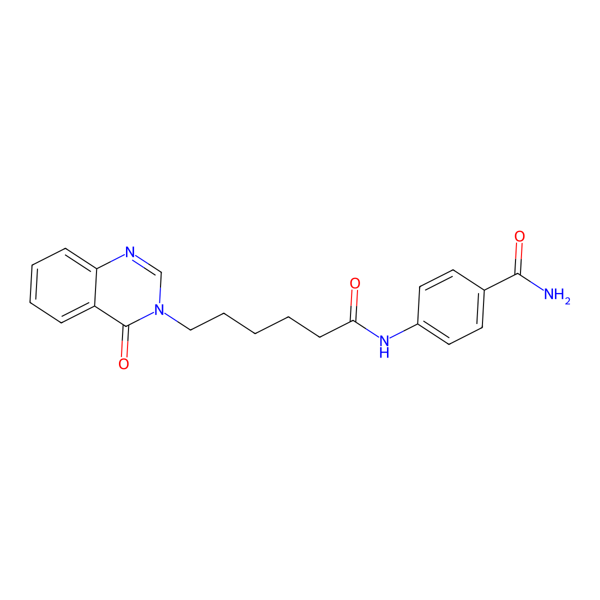 4-{[6-(4-oxoquinazolin-3(4H)-yl)hexanoyl]amino}benzamide molecular structure, CAS 1144453-42-8