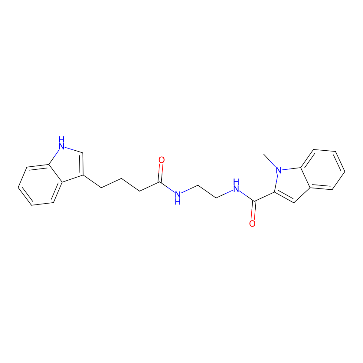 N-(2-{[4-(1H-indol-3-yl)butanoyl]amino}ethyl)-1-methyl-1H-indole-2-carboxamide molecular structure, CAS 1144453-43-9