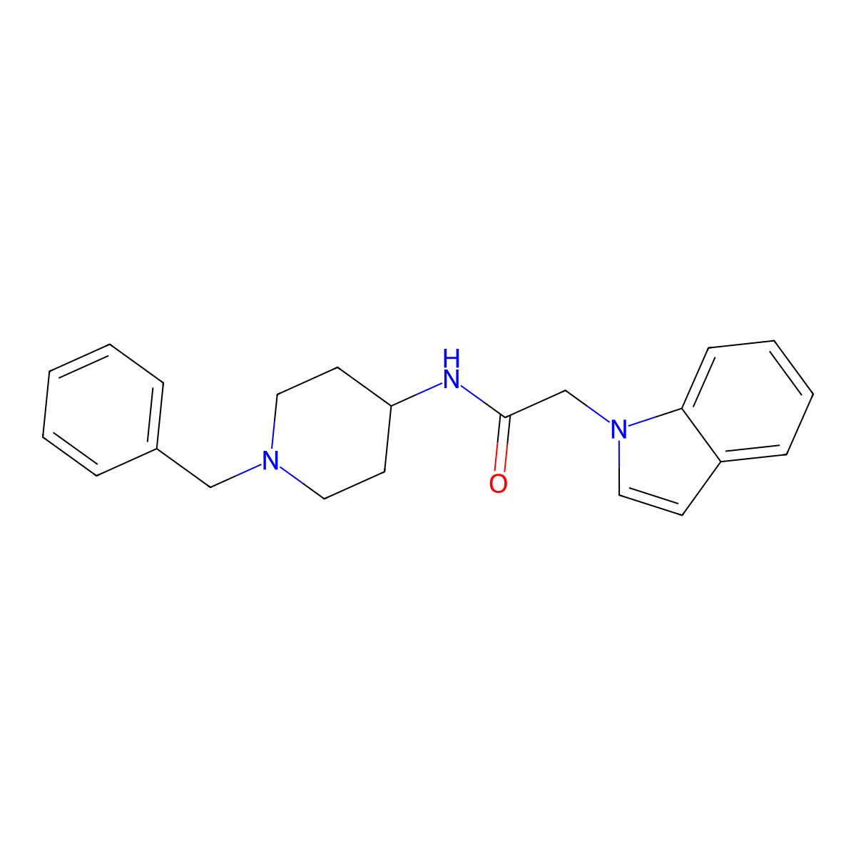 N-(1-benzylpiperidin-4-yl)-2-(1H-indol-1-yl)acetamide molecular structure, CAS 1144453-60-0