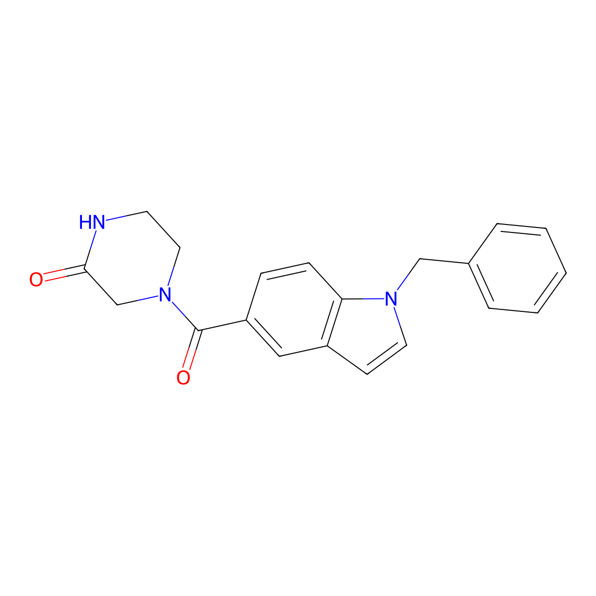 4-[(1-benzyl-1H-indol-5-yl)carbonyl]piperazin-2-one molecular structure, CAS 1144453-95-1