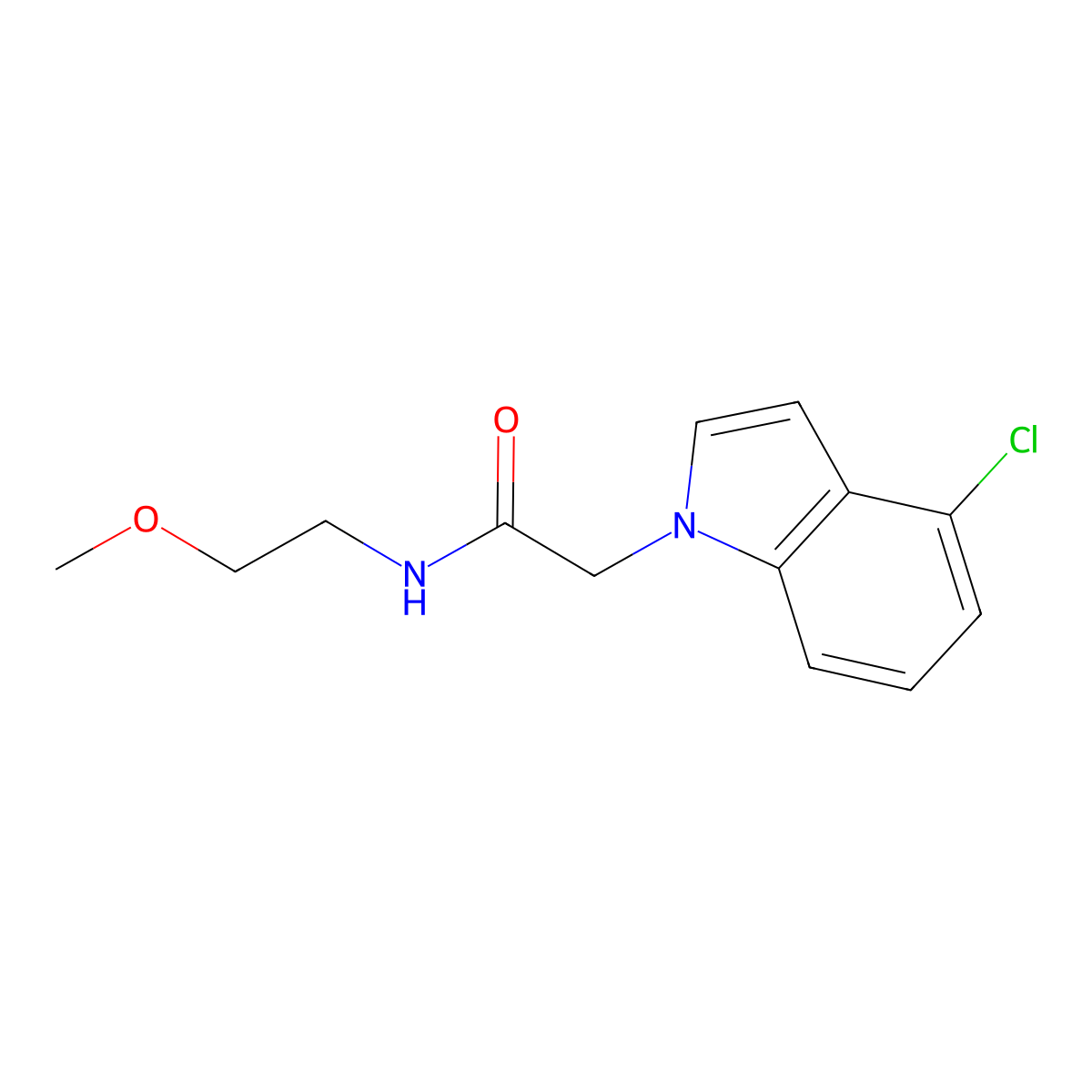 2-(4-chloro-1H-indol-1-yl)-N-(2-methoxyethyl)acetamide molecular structure, CAS 1144453-97-3