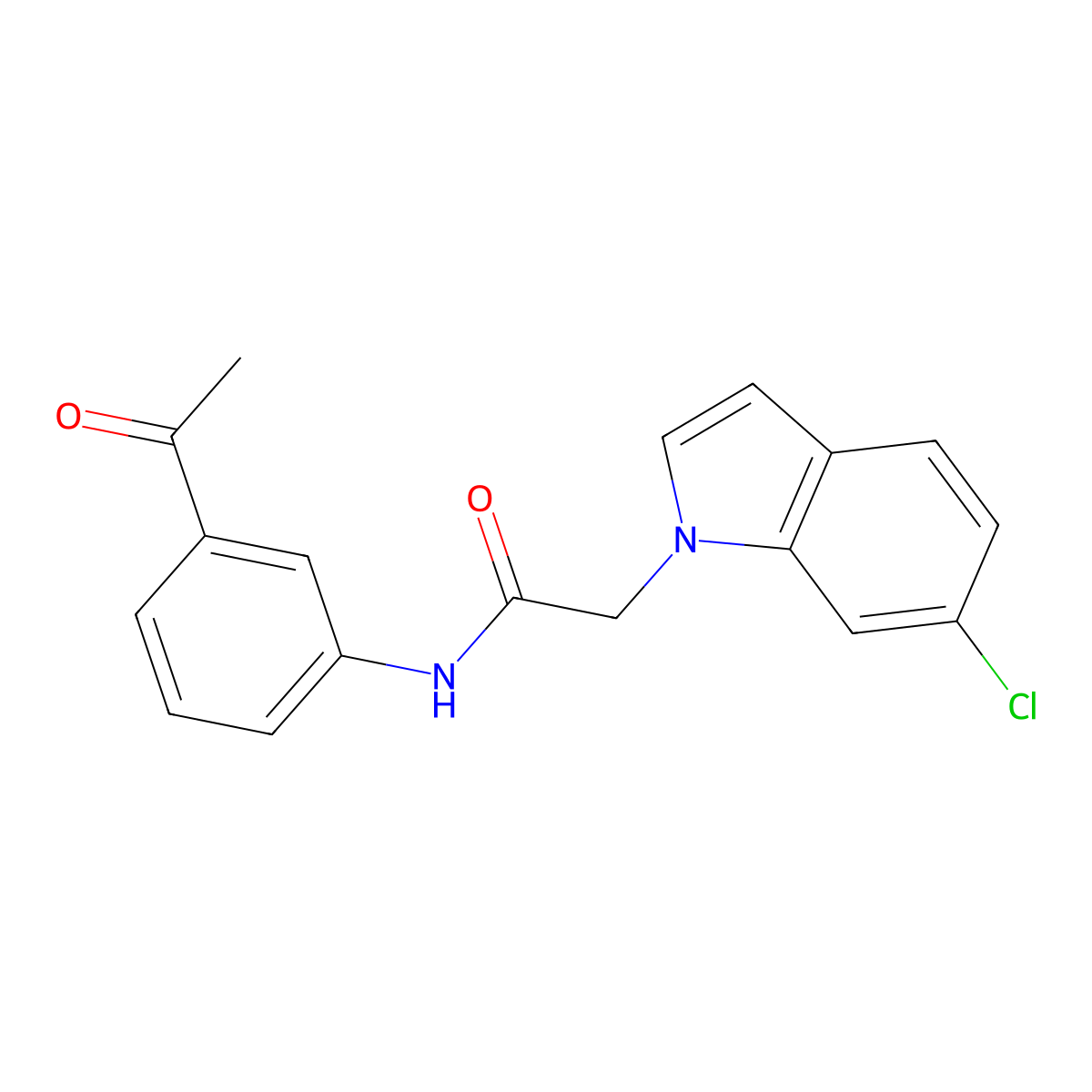 N-(3-acetylphenyl)-2-(6-chloro-1H-indol-1-yl)acetamide molecular structure, CAS 1144454-06-7