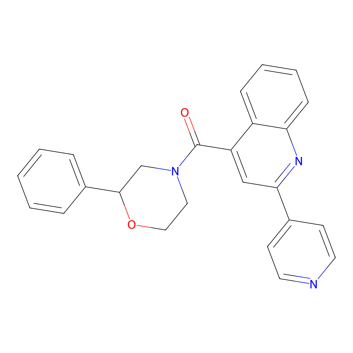 (2-Phenylmorpholin-4-yl)[2-(pyridin-4-yl)quinolin-4-yl]methanone molecular structure, CAS 1144454-07-8