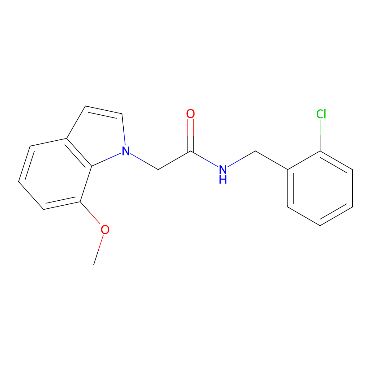 N-(2-chlorobenzyl)-2-(7-methoxy-1H-indol-1-yl)acetamide molecular structure, CAS 1144454-28-3