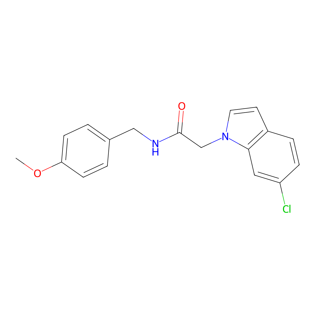 2-(6-chloro-1H-indol-1-yl)-N-(4-methoxybenzyl)acetamide molecular structure, CAS 1144454-34-1