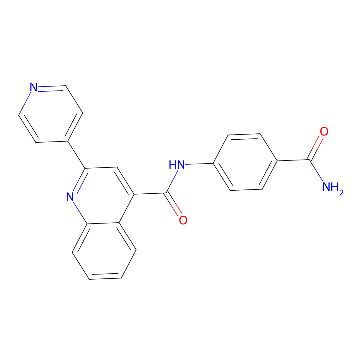 N-(4-carbamoylphenyl)-2-(pyridin-4-yl)quinoline-4-carboxamide molecular structure, CAS 1144454-42-1