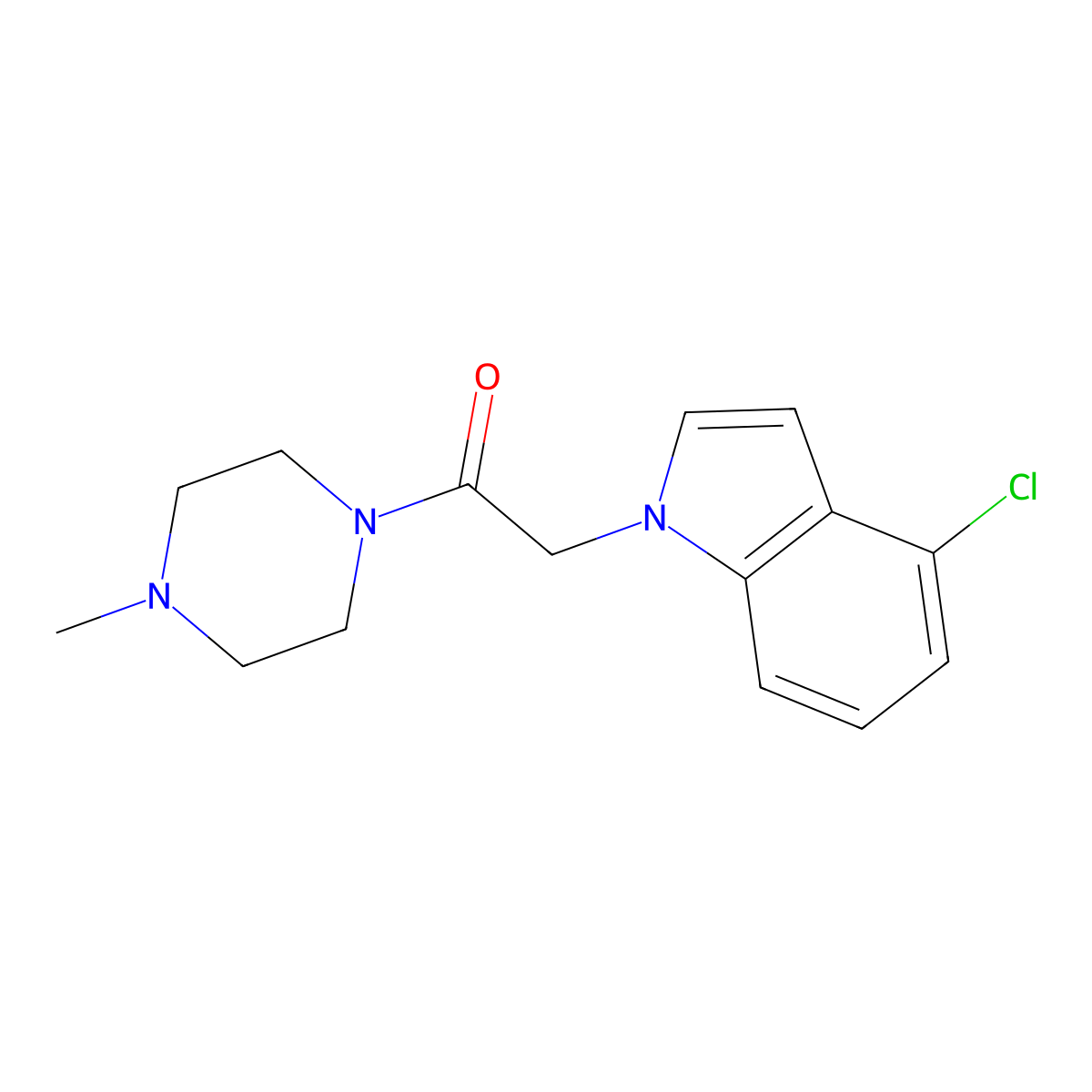 2-(4-chloro-1H-indol-1-yl)-1-(4-methylpiperazin-1-yl)ethanone molecular structure, CAS 1144454-47-6