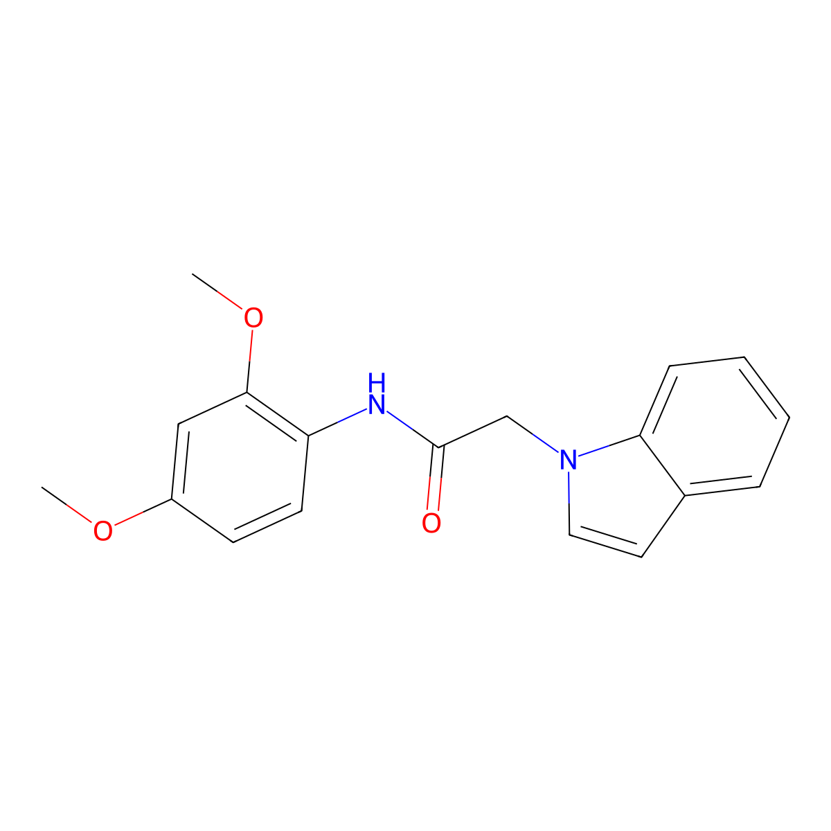 N-(2,4-dimethoxyphenyl)-2-(1H-indol-1-yl)acetamide molecular structure, CAS 1144454-72-7