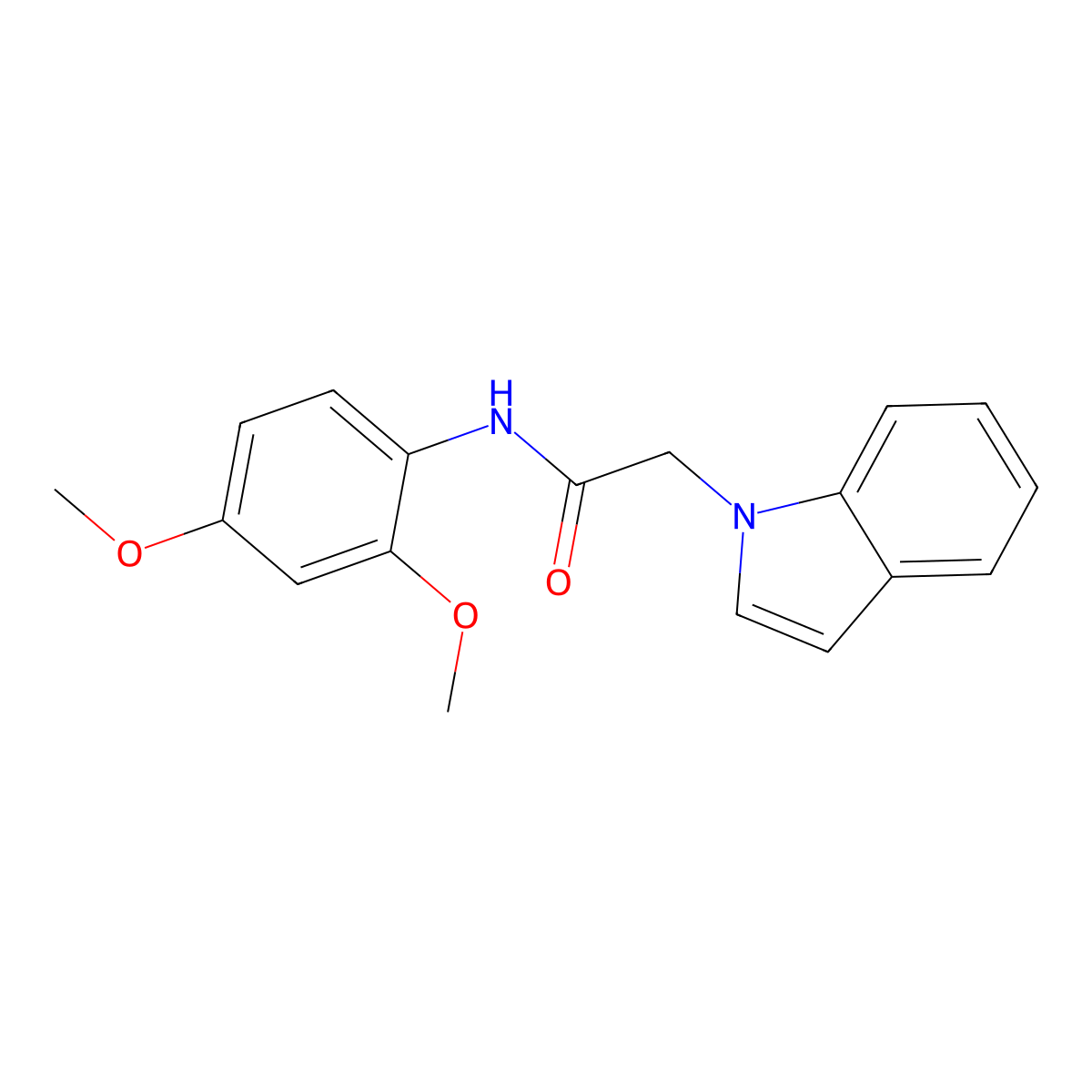 N-(2,4-dimethoxyphenyl)-2-(1H-indol-1-yl)acetamide molecular structure, CAS 1144454-72-7