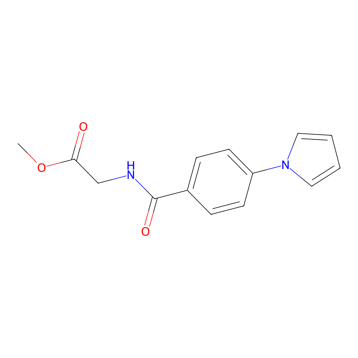 methyl N-[4-(1H-pyrrol-1-yl)benzoyl]glycinate molecular structure, CAS 1144454-77-2