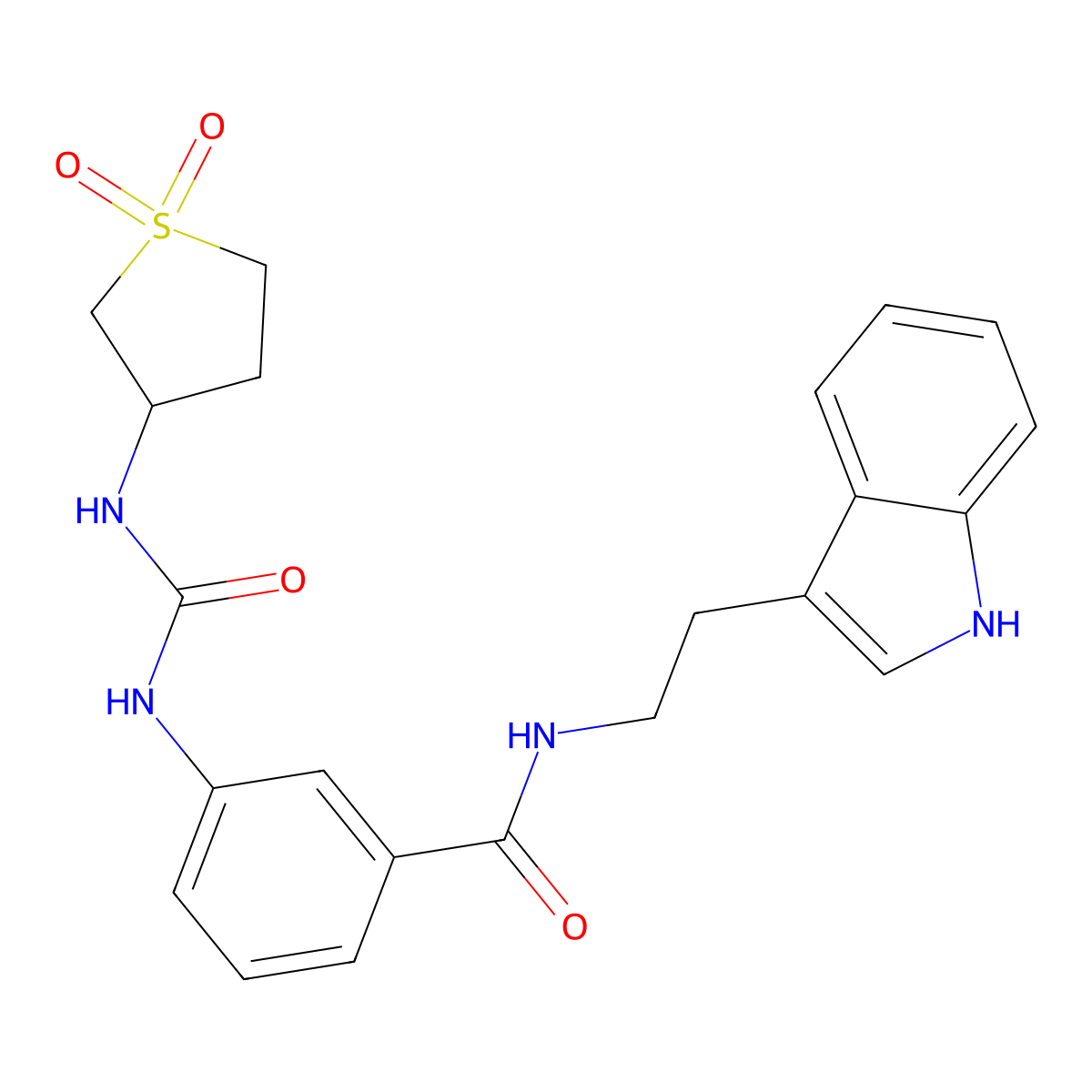 3-{[(1,1-dioxidotetrahydrothiophen-3-yl)carbamoyl]amino}-N-[2-(1H-indol-3-yl)ethyl]benzamide molecular structure, CAS 1144454-89-6