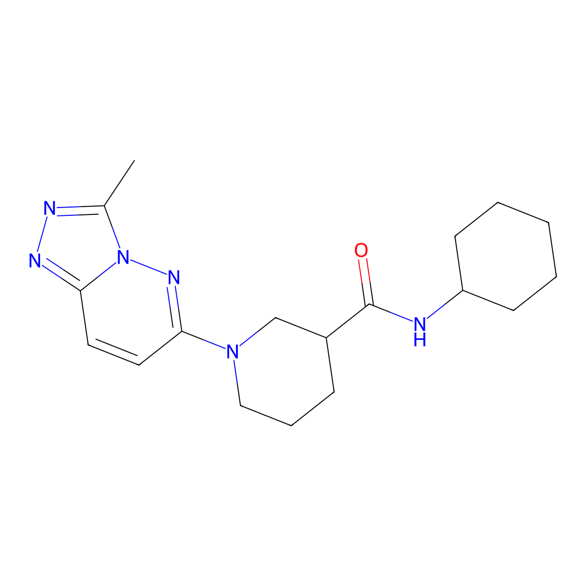 N-cyclohexyl-1-(3-methyl[1,2,4]triazolo[4,3-b]pyridazin-6-yl)piperidine-3-carboxamide molecular structure, CAS 1144454-98-7