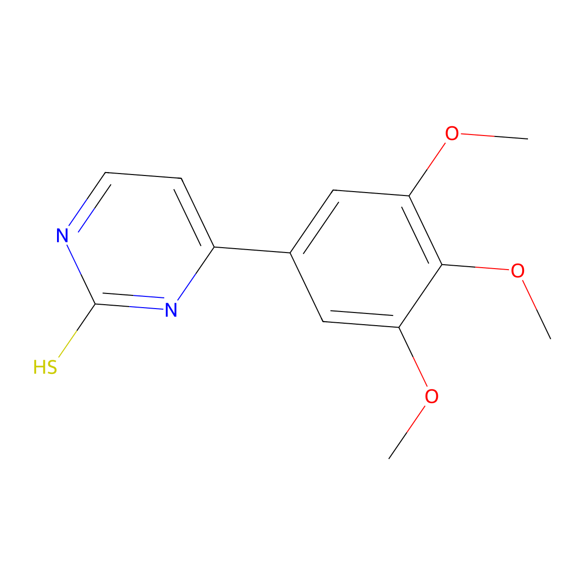 4-(3,4,5-Trimethoxyphenyl)pyrimidine-2-thiol molecular structure, CAS 1144455-10-6