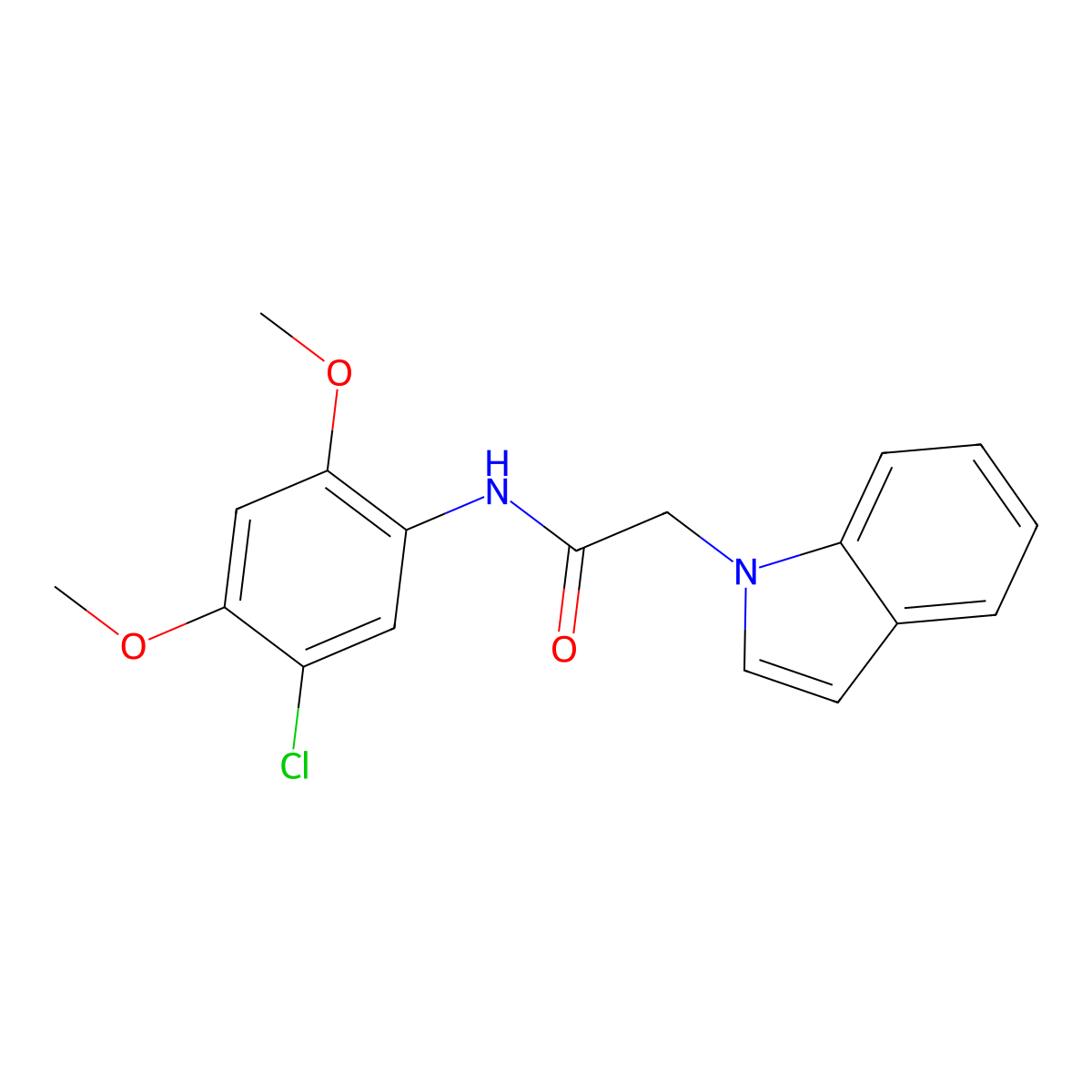 N-(5-chloro-2,4-dimethoxyphenyl)-2-(1H-indol-1-yl)acetamide molecular structure, CAS 1144455-14-0