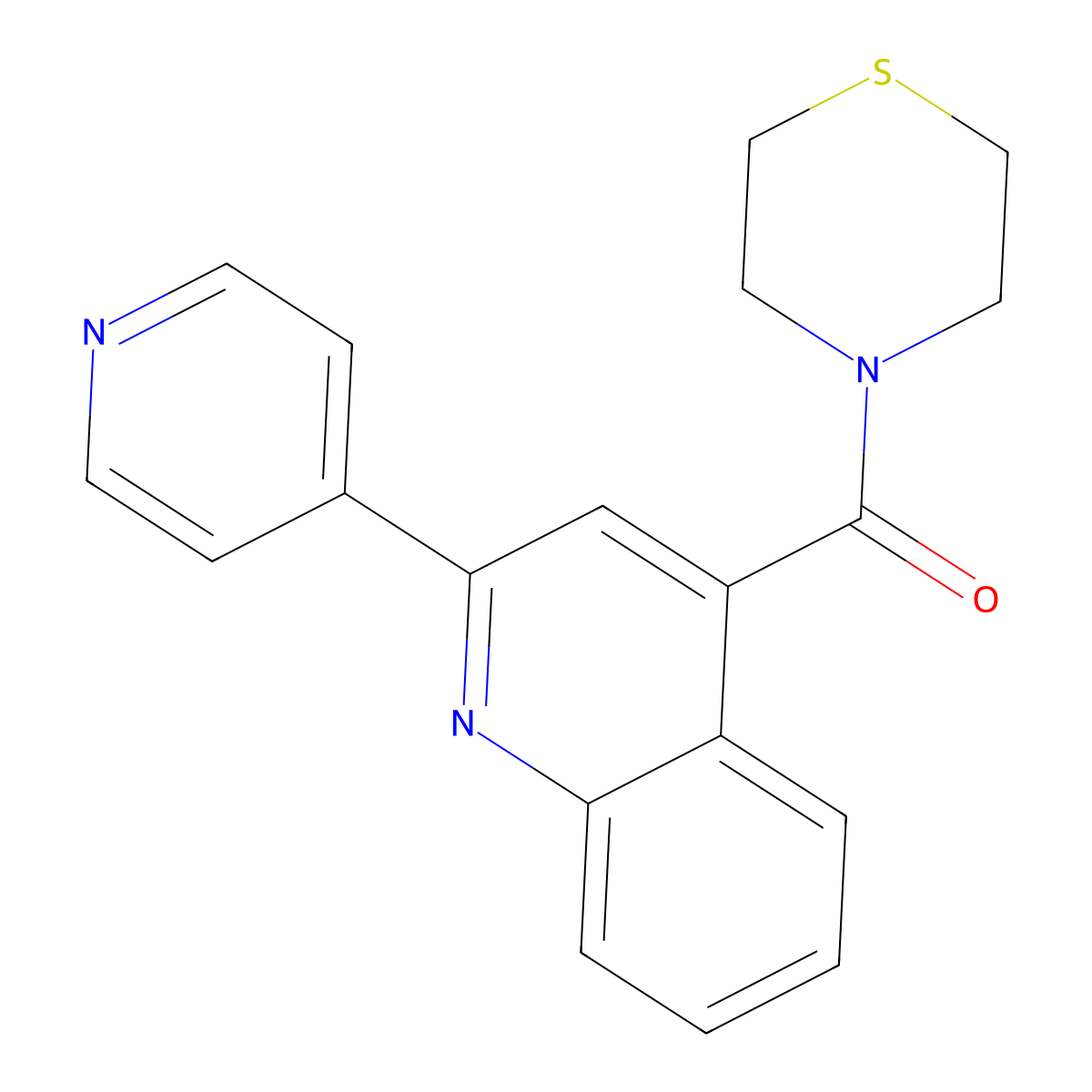 [2-(Pyridin-4-yl)quinolin-4-yl](thiomorpholin-4-yl)methanone molecular structure, CAS 1144455-25-3