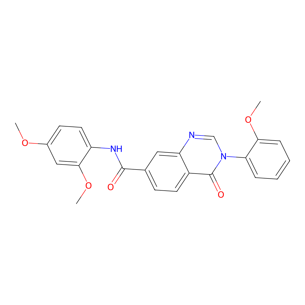 N-(2,4-dimethoxyphenyl)-3-(2-methoxyphenyl)-4-oxo-3,4-dihydroquinazoline-7-carboxamide molecular structure, CAS 1144455-30-0