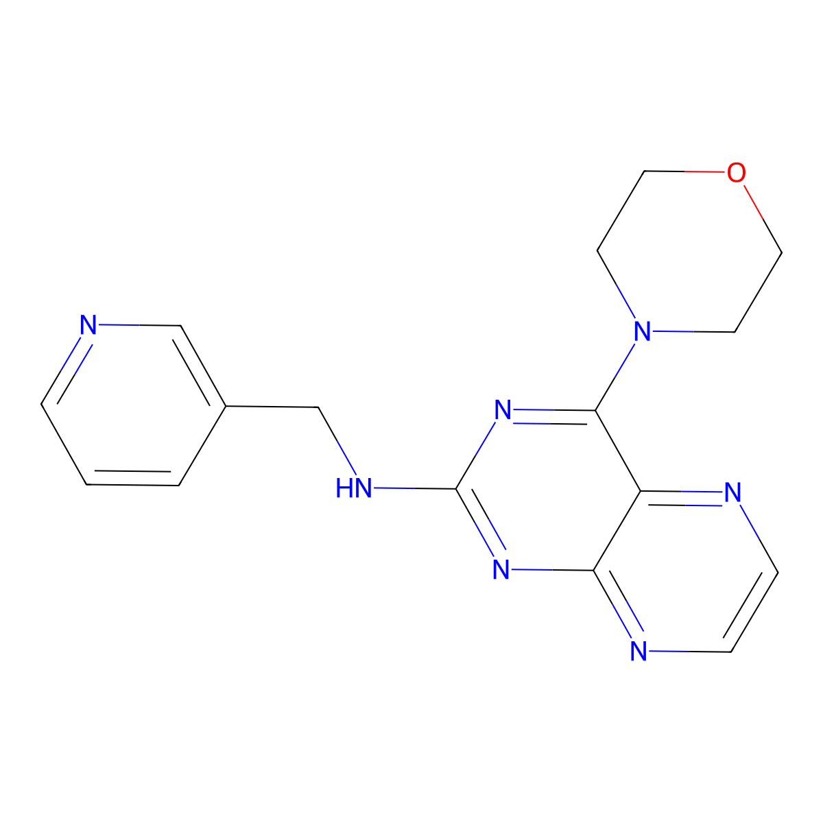 (4-Morpholin-4-ylpteridin-2-yl)(3-pyridylmethyl)amine molecular structure, CAS 1144455-37-7