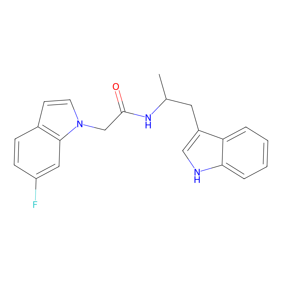 2-(6-fluoro-1H-indol-1-yl)-N-[1-(1H-indol-3-yl)propan-2-yl]acetamide molecular structure, CAS 1144455-46-8