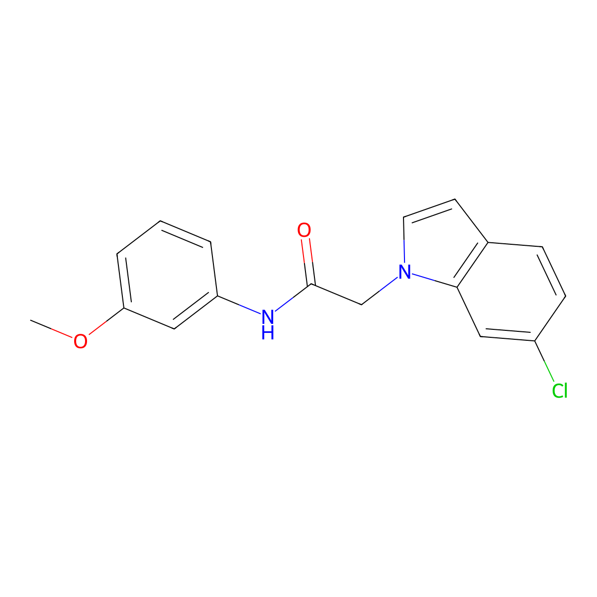 2-(6-chloro-1H-indol-1-yl)-N-(3-methoxyphenyl)acetamide molecular structure, CAS 1144455-58-2