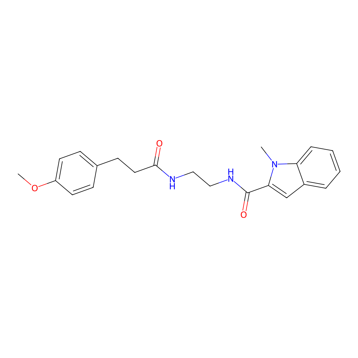 N-(2-{[3-(4-methoxyphenyl)propanoyl]amino}ethyl)-1-methyl-1H-indole-2-carboxamide molecular structure, CAS 1144455-94-6
