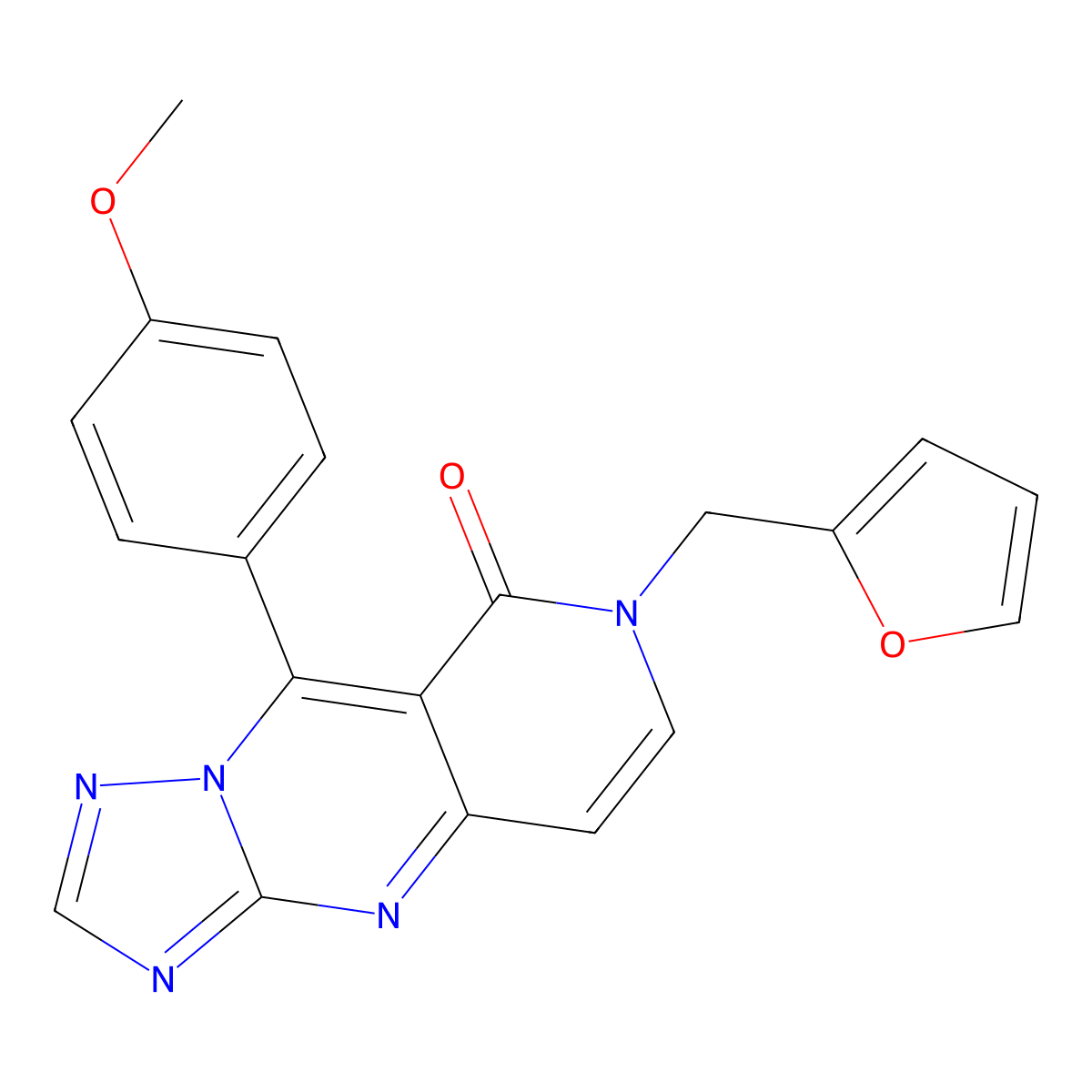 7-(furan-2-ylmethyl)-9-(4-methoxyphenyl)pyrido[4,3-d][1,2,4]triazolo[1,5-a]pyrimidin-8(7H)-one molecular structure, CAS 1144456-02-9