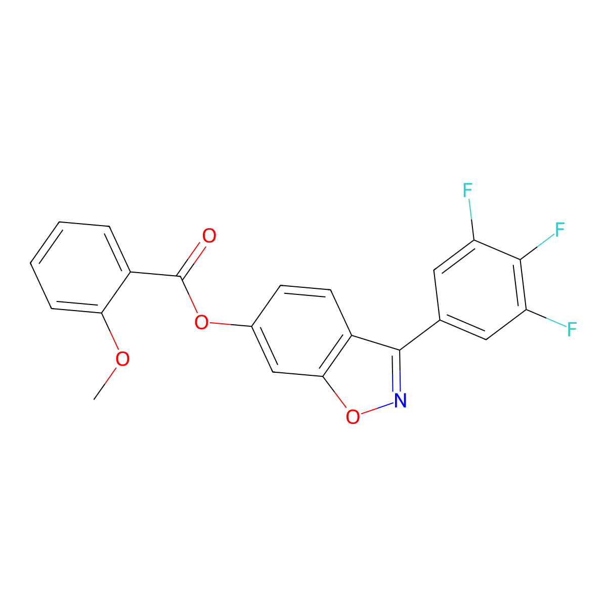 3-(3,4,5-Trifluorophenyl)-1,2-benzoxazol-6-yl 2-methoxybenzoate molecular structure, CAS 1144456-11-0