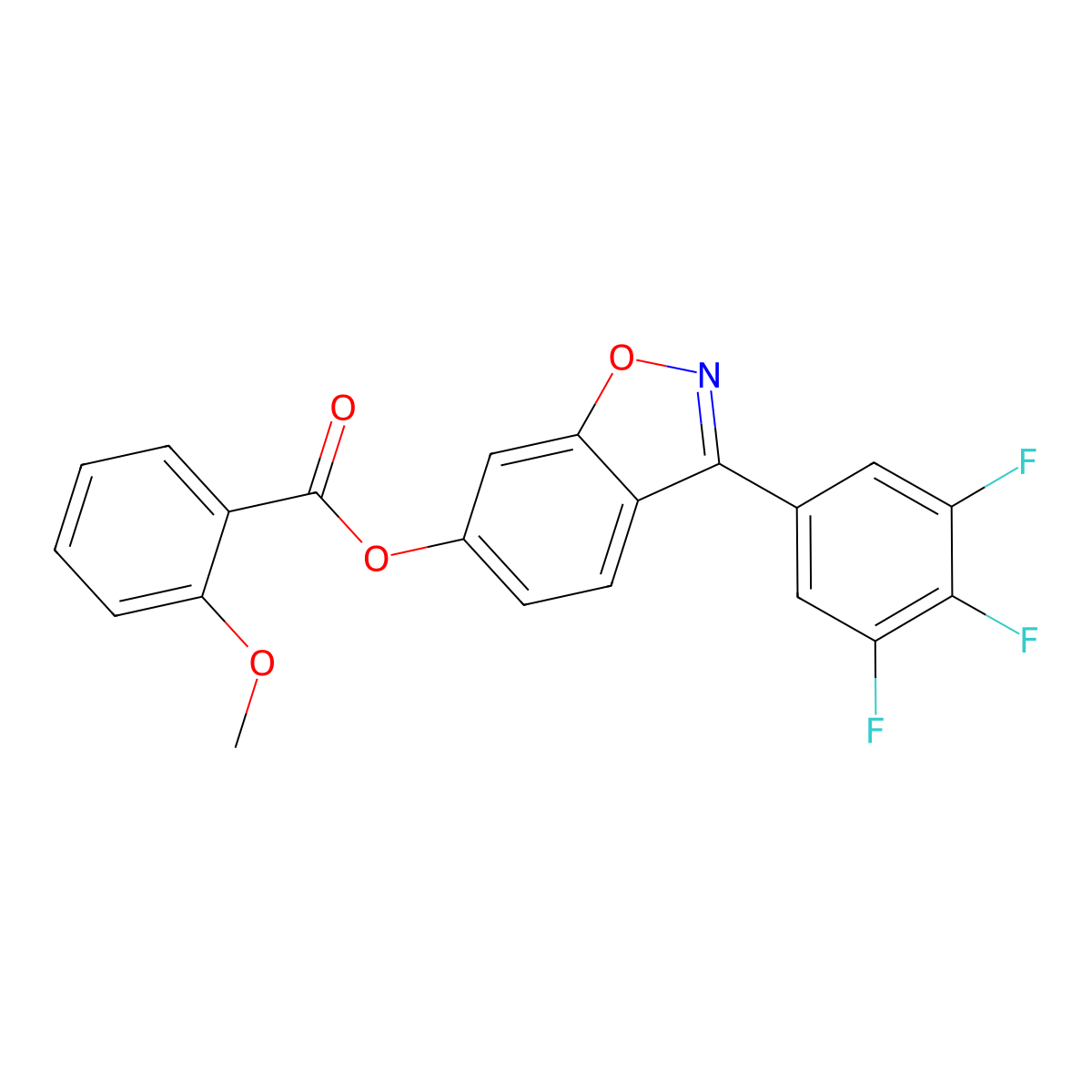 3-(3,4,5-Trifluorophenyl)-1,2-benzoxazol-6-yl 2-methoxybenzoate molecular structure, CAS 1144456-11-0