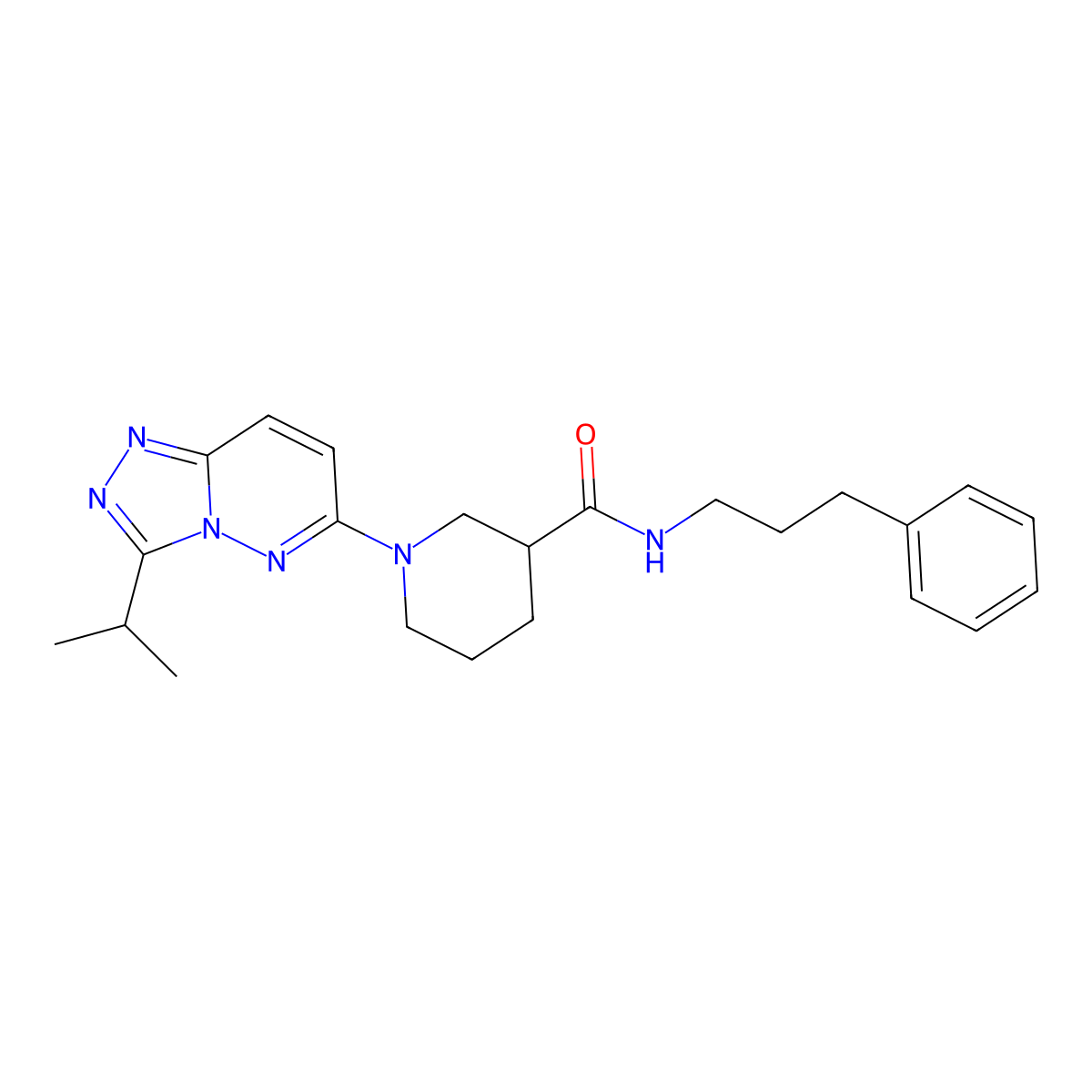 N-(3-phenylpropyl)-1-[3-(propan-2-yl)[1,2,4]triazolo[4,3-b]pyridazin-6-yl]piperidine-3-carboxamide molecular structure, CAS 1144456-20-1
