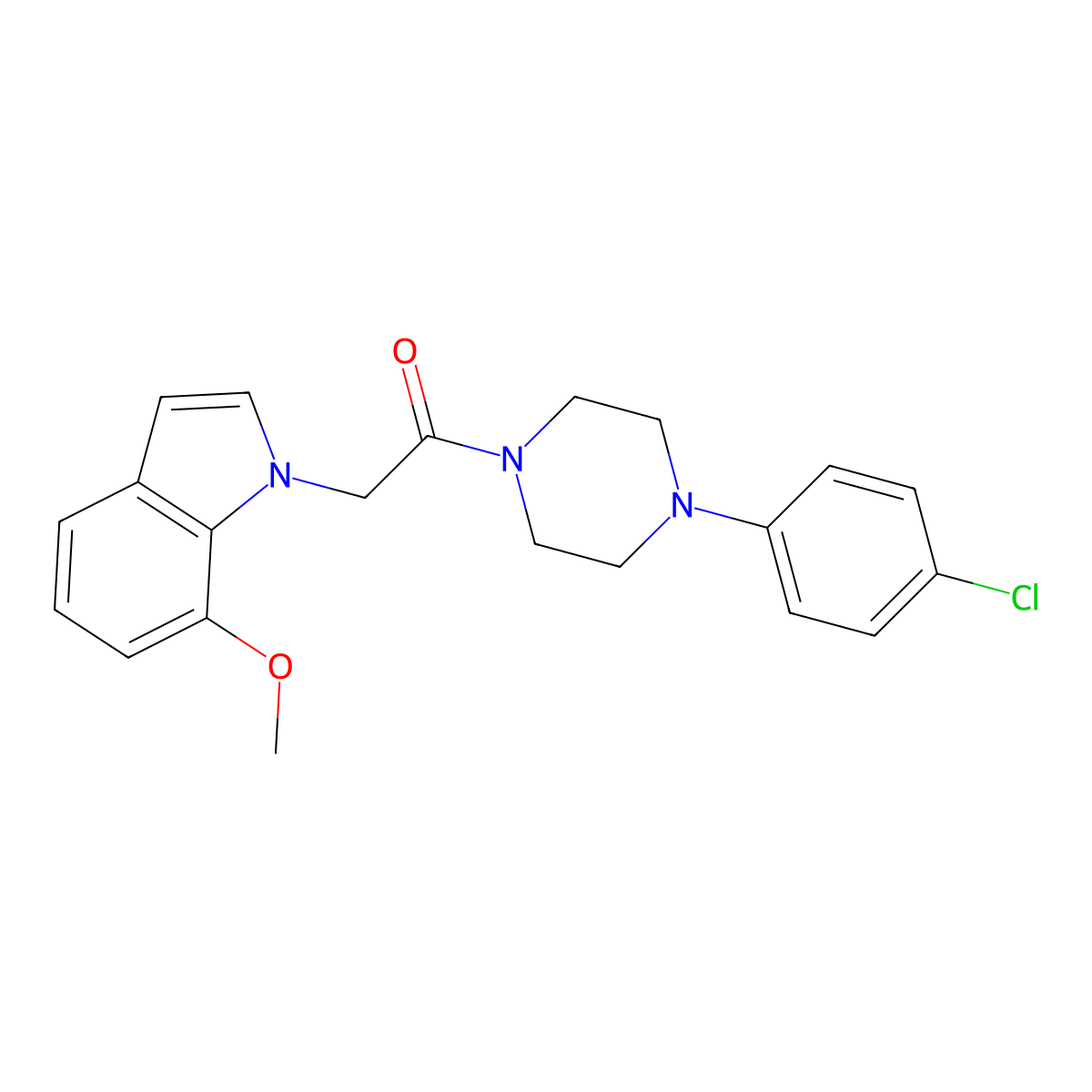 1-[4-(4-chlorophenyl)piperazin-1-yl]-2-(7-methoxy-1H-indol-1-yl)ethanone molecular structure, CAS 1144456-36-9