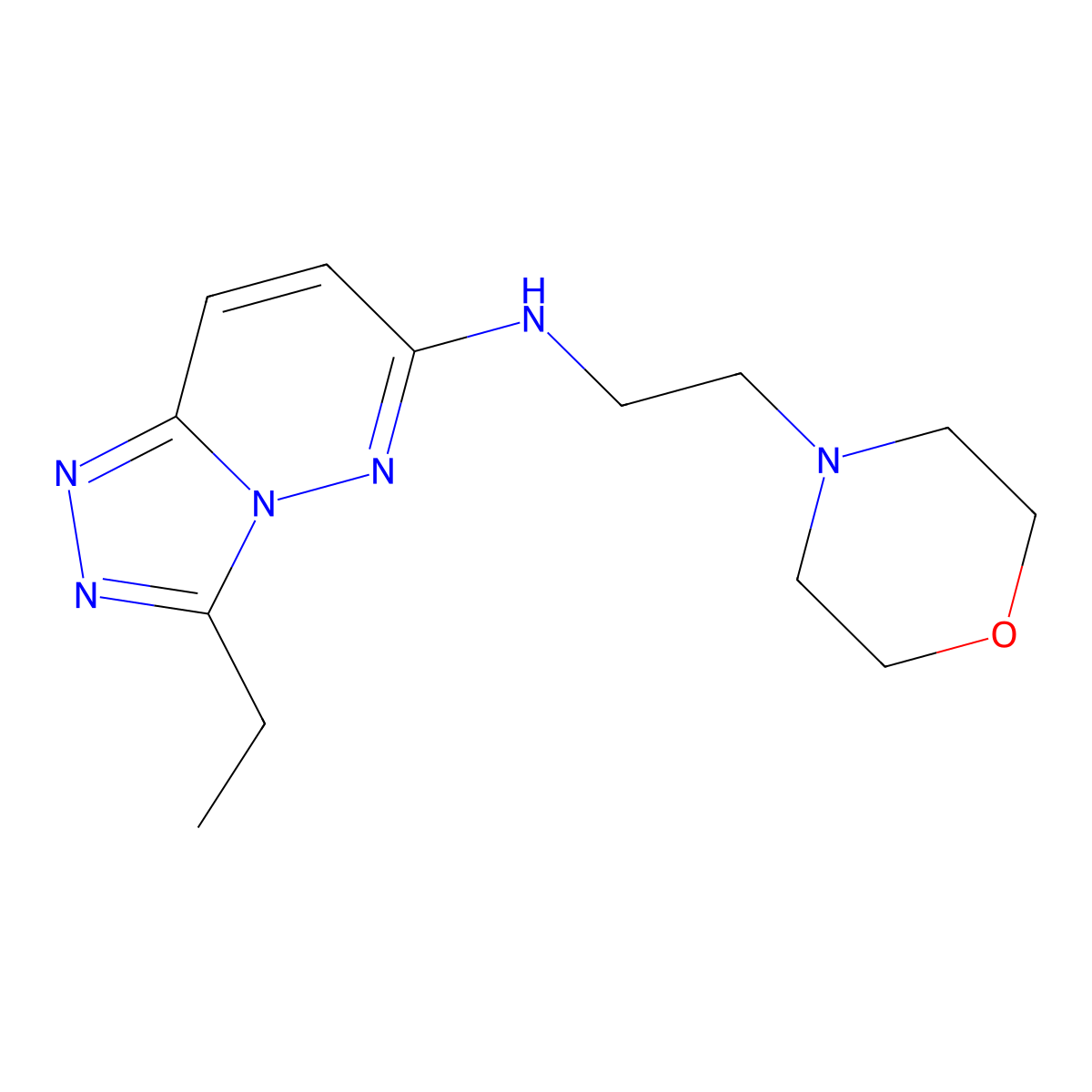 3-ethyl-N-[2-(morpholin-4-yl)ethyl][1,2,4]triazolo[4,3-b]pyridazin-6-amine molecular structure, CAS 1144456-53-0