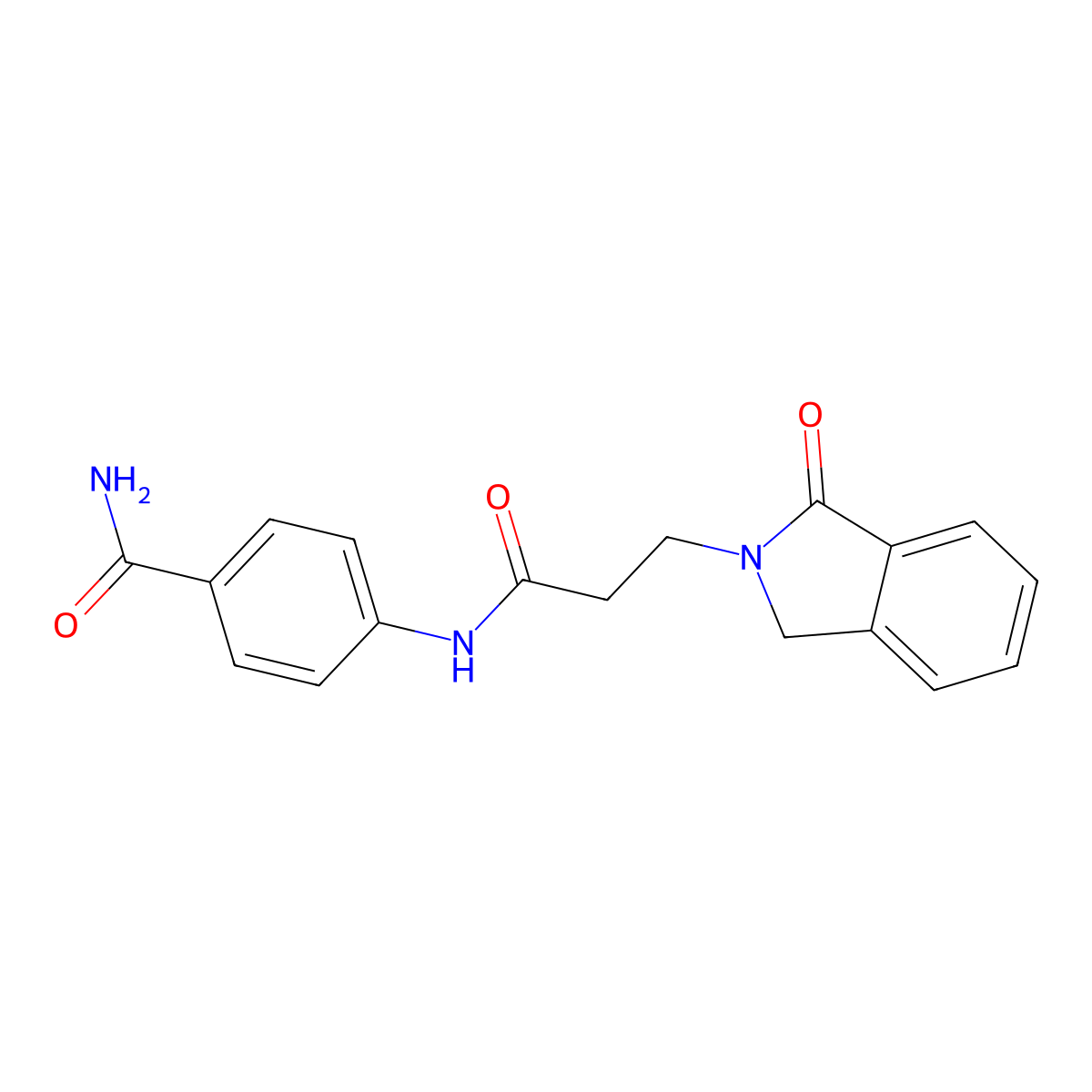 4-{[3-(1-oxo-1,3-dihydro-2H-isoindol-2-yl)propanoyl]amino}benzamide molecular structure, CAS 1144456-55-2