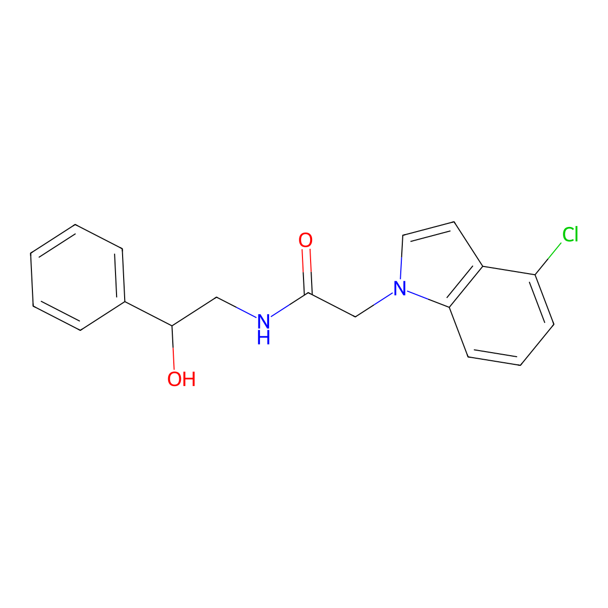 2-(4-chloro-1H-indol-1-yl)-N-(2-hydroxy-2-phenylethyl)acetamide molecular structure, CAS 1144456-56-3