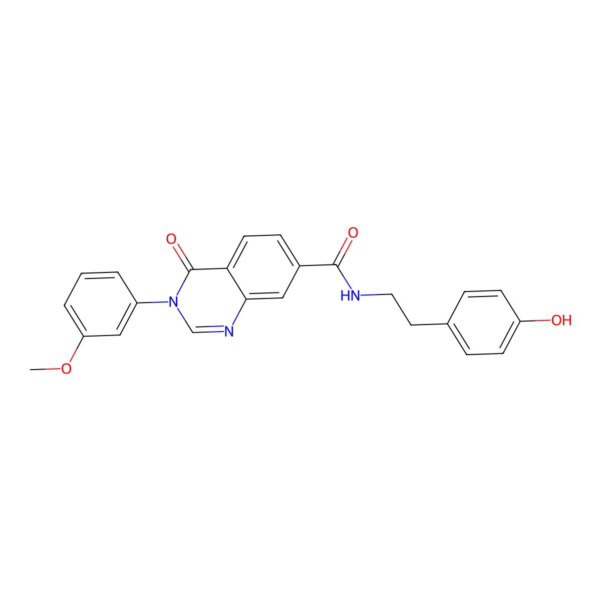 N-[2-(4-hydroxyphenyl)ethyl]-3-(3-methoxyphenyl)-4-oxo-3,4-dihydroquinazoline-7-carboxamide molecular structure, CAS 1144456-59-6